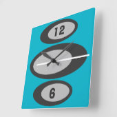 レトロの柱時計-カスタムな背景色! スクエア壁時計 (傾斜)