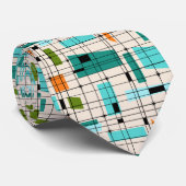 レトロの格子およびスターバストのタイ ネクタイ (ロール)
