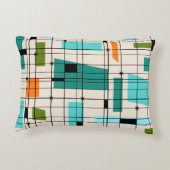 レトロの格子及びスターバストのアクセントの枕 アクセントクッション (裏面)