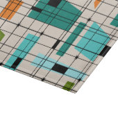 レトロの格子及びスターバストのガラスまな板 カッティングボード (角)