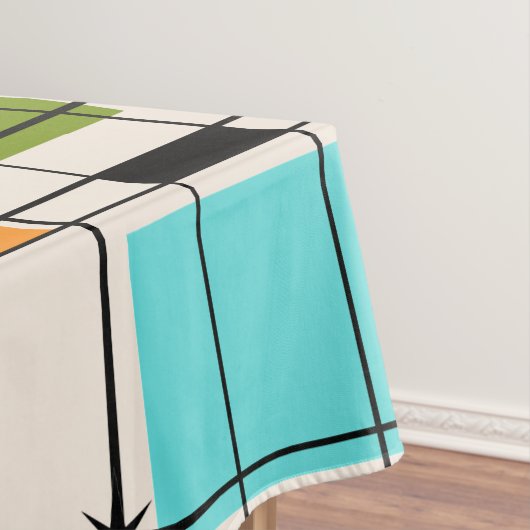 レトロの格子及びスターバストのテーブルクロス テーブルクロス (インサイチュ)