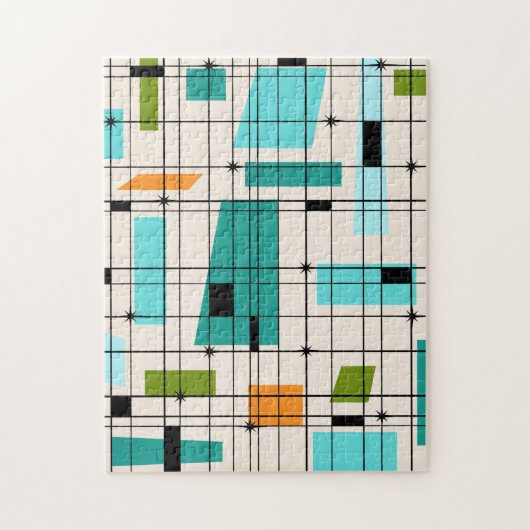 レトロの格子及びスターバストのパズル ジグソーパズル (縦)