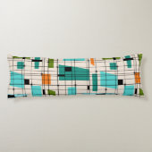 レトロの格子及びスターバストの抱き枕 ボディピロー (裏面)