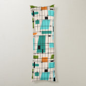 レトロの格子及びスターバストの抱き枕 ボディピロー (裏面 (縦))