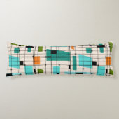 レトロの格子及びスターバストの抱き枕 ボディピロー (正面)