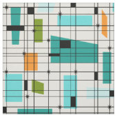 レトロの格子及びスターバストの生地 ファブリック (見本)