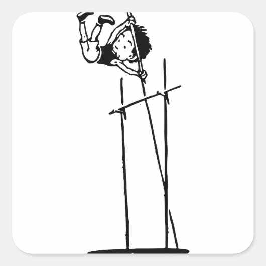 レトロの棒高跳び スクエアシール (正面)