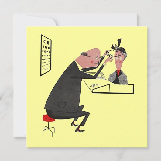 レトロの検眼医の卒業パーティーか招待状 招待状 (正面)