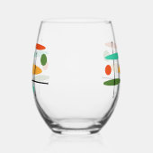 レトロの楕円と線分 ステムなしワイングラス (右)