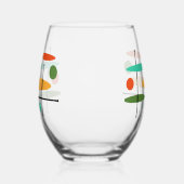 レトロの楕円と線分 ステムなしワイングラス (左)