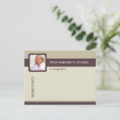 レトロの楕円形の写真のレシピカード-灰 ポストカード (スタンド正面)