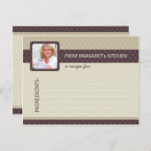 レトロの楕円形の写真のレシピカード-灰 ポストカード (正面/裏面)