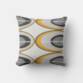 レトロの楕円形の装飾用クッション-金ゴールド、黒および灰色 クッション (正面)