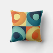 レトロの正方形と円： 1960sパターン クッション (裏面)