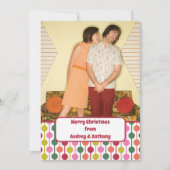 レトロの正方形の写真のカスタムメッセージ シーズンカード (正面)