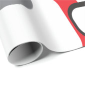 レトロの正方形の赤い黒い灰色の白のパターン ラッピングペーパー (ロールコーナー)