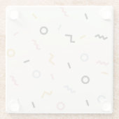 レトロの正方形パターン ガラスコースター (裏面)