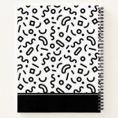 レトロの正方形パターン |名前の追加 ノートブック (裏面)