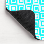 レトロの正方形 – シアンと白 マウスパッド (コーナー)