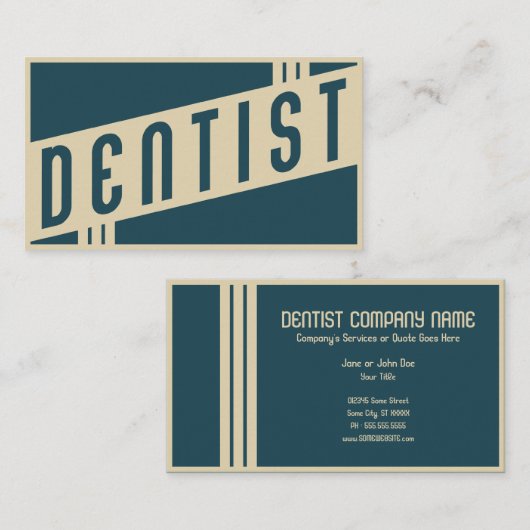 レトロの歯科医 名刺 (正面/裏面)
