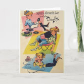 レトロの母の日のカードから娘 カード (正面)