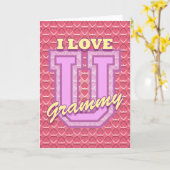 レトロの母の日：私はあなたがグラミーを愛している カード (黄色い花)