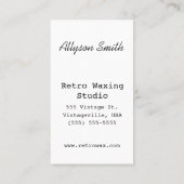 レトロの水の千鳥格子のなエステティシャンの名刺 名刺 (裏面)