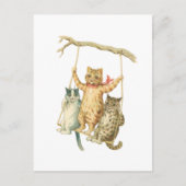 レトロの水彩を放つ猫たち|過去記事 ポストカード (正面)