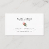 レトロの水彩画のカメラのカメラマンの名刺 名刺 (裏面)