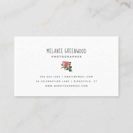 レトロの水彩画のカメラのカメラマンの名刺 名刺 (裏面)