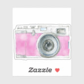 レトロの水彩画絵画像のピンク シール (シート)