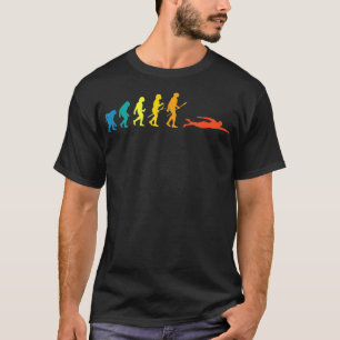 レトロの水泳の進化泳ぐ人夏 Tシャツ