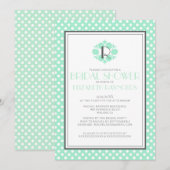 レトロの水玉模様のブライダルシャワー招待状 招待状 (正面/裏面)