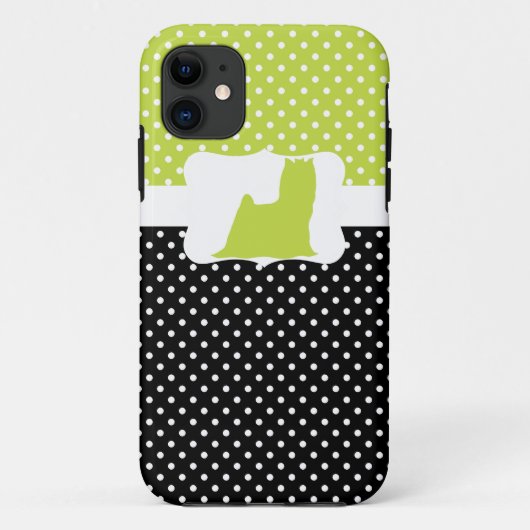 レトロの水玉模様w/Yorkie Case-Mate iPhoneケース (裏面)