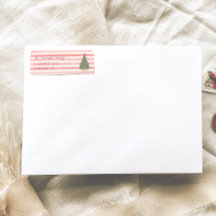 レトロの水色レッドストライプクリスマスツリー