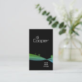 レトロの波の名刺の青緑の黒 名刺 (スタンド正面)