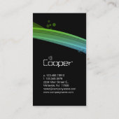 レトロの波の名刺の青緑の黒 名刺 (裏面)