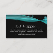 レトロの波の名刺の黒DJの青緑 名刺 (裏面)