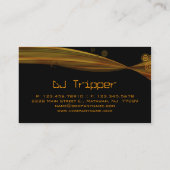 レトロの波の名刺の黒DJの青銅色の金ゴールド 名刺 (裏面)