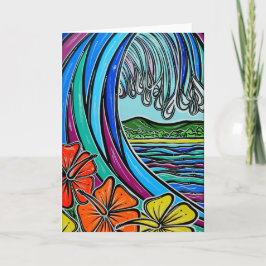 レトロの波の挨拶状 カード