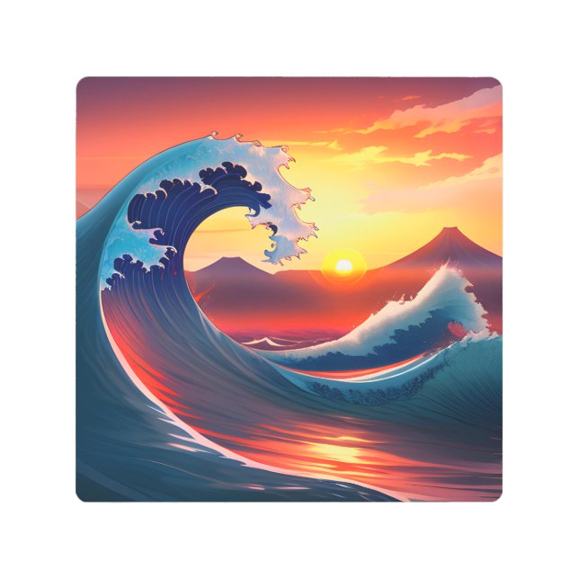 レトロの波の素晴らし再想像 メタルプリント (正面)