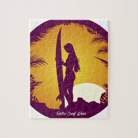 レトロの波の衣服 ジグソーパズル (縦)