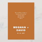 レトロの波打つテラコッタ結婚のメニュー メニュー (裏面)