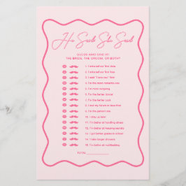 レトロの波状ピンクのブライダルシャワー彼は言った