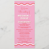 レトロの波状ピンク結婚レッド プログラム (正面)