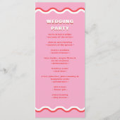 レトロの波状ピンク結婚レッド プログラム (裏面)