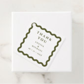 レトロの波状枠の緑と白結婚色 フェイバータグ (インサイチュ)