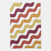 レトロの波線 – 暖かい色のキッチンタオル キッチンタオル (縦)