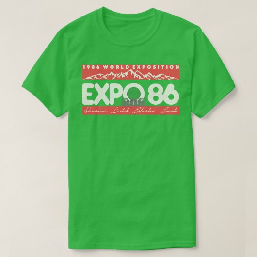 レトロの消滅エキスポ86世界フェアVancouverカナダ Tシャツ (デザイン正面)