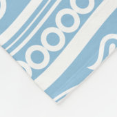 レトロの淡いブルーの白いペイズリーのプリント フリースブランケット (角)